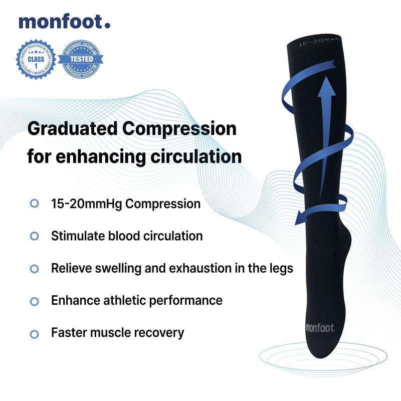 Men'S/Women'S Graduated 15-20Mmhg Comfortfeet Compression Socks 3Pk